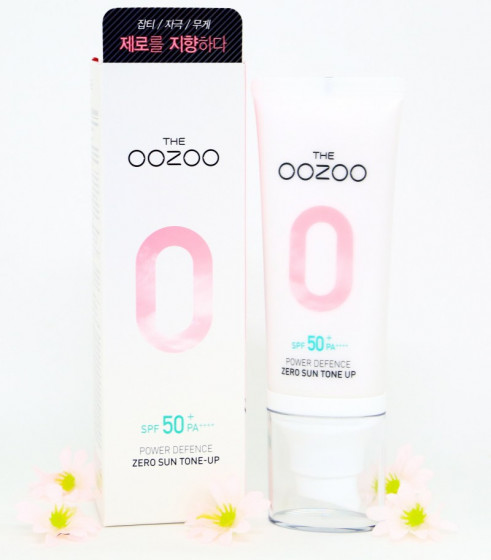 The Oozoo Power Defence Zero Sun Tone-up SPF50 PA++++ - Солнцезащитный крем, выравнивающий тон кожи лица - 3