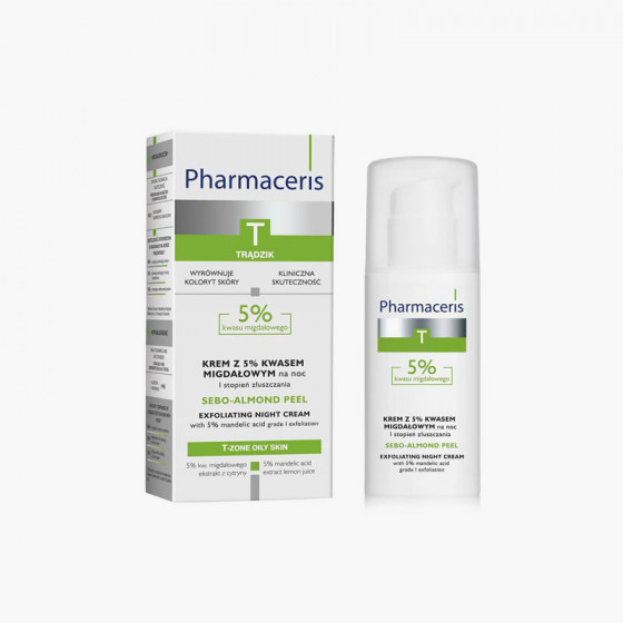 Pharmaceris T Sebo-Almond-Peel Exfoliting Night Cream - Ночной крем-пилинг с 5% миндальной кислотой - 2