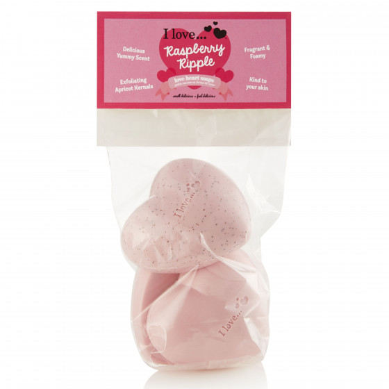 I Love Raspberry Ripple Love Heart Soaps - Мыло "Малина"