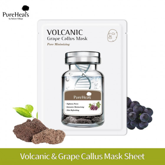 PureHeal's Volcanic Grape Callus Mask - Тканевая маска с вулканическим пеплом для жирной кожи - 1