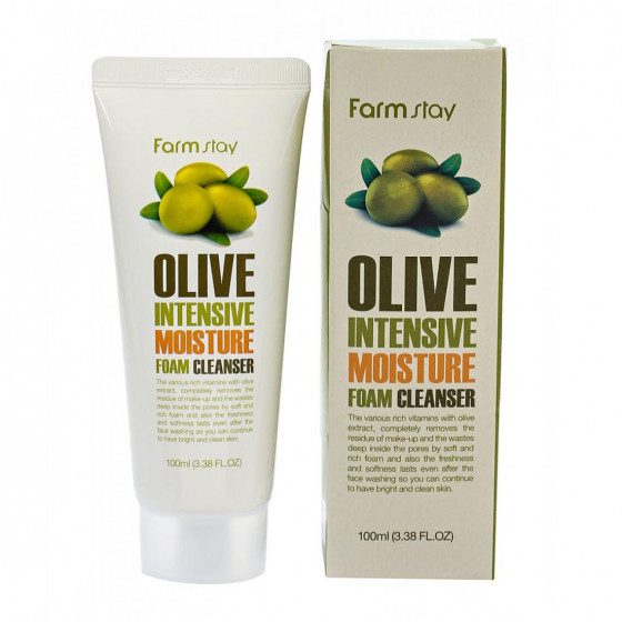 FarmStay Olive Intensive Moisture Foam Cleanser - Пенка для умывания с экстрактом оливы - 1