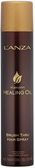 L'anza Keratin Healing Oil Brush Thru Hair Spray - Лак для волос и брашинга