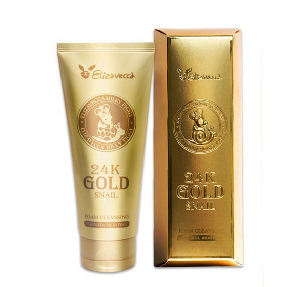 Elizavecca 24K Gold Snail Cleansing Foam - Пенка для умывания с экстрактом слизи улитки и золотом - 1