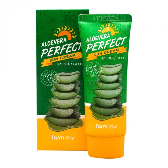 FarmStay Aloevera Perfect Sun Cream SPF50+ PA+++ - Солнцезащитный крем - 1