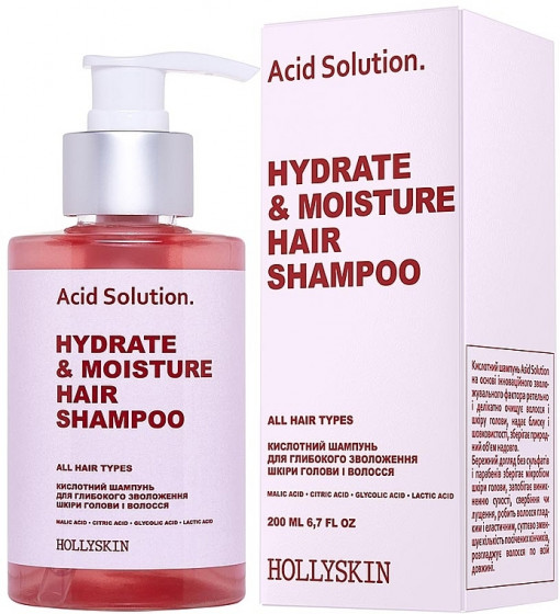 Hollyskin Acid Solution Hydrate & Moisture Hair Shampoo - Кислотный шампунь для глубокого увлажнения кожи головы и волос