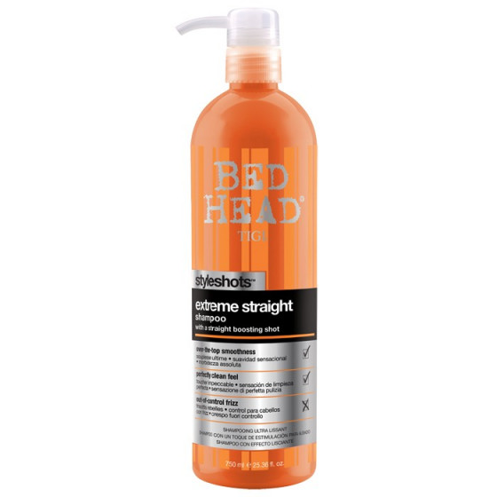 Tigi Bed Head Styleshots Extreme Straight Shampoo - Выпрямляющий и придающий гладкость волосам шампунь