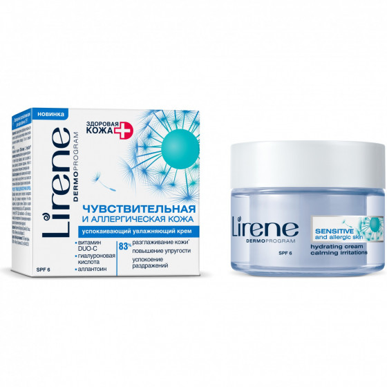 Lirene Hydrating Cream Calming Irritations Sensitive and Allergic Skin SPF 5 - Увлажняющий успокаивающий крем