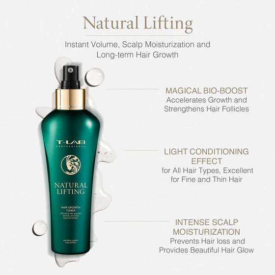 T-LAB Professional Natural Lifting Hair Growth Toner - Тоник для увеличения объема волос - 2