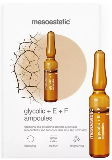 Mesoestetic Ampoules Glycolic Acid 10% + Vit. Е + F - Ампулы с гликолевой кислотой с витаминами Е + F