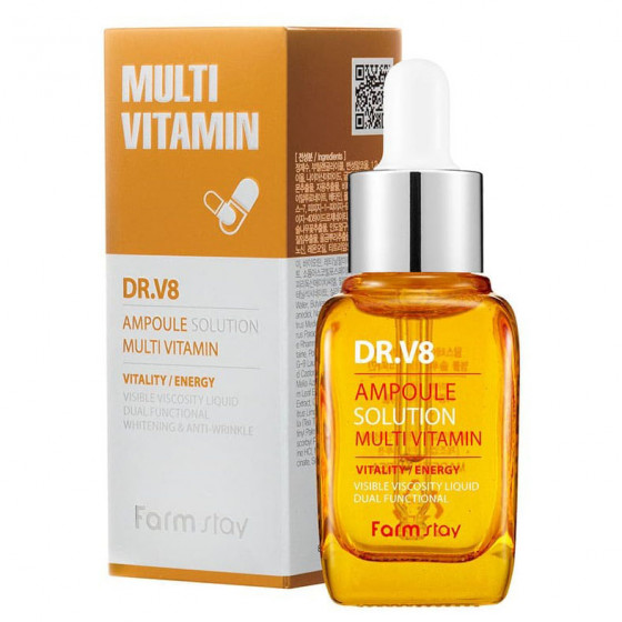 FarmStay Dr.V8 Vitamin Ampoule - Осветляющая мультивитаминная сыворотка для лица - 2