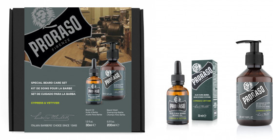 Proraso Cypress & Vetyver Beard Care Set - Подарочный набор для ухода за бородой - 1