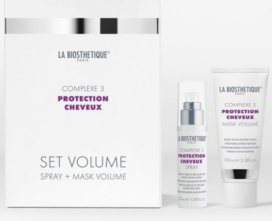 Набор La Biosthetique Protection Cheveux Complexe 3 Set Volume: Spray & Mask - Набор для глубокого восстановления волос: Спрей + Маска