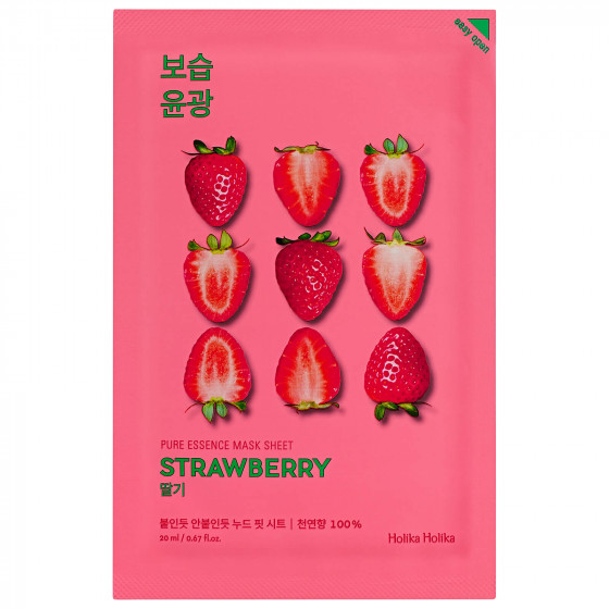 Holika Holika Pure Essence Mask Sheet Strawberry - Тканевая маска с экстрактом клубники