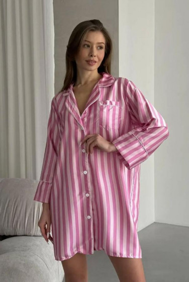 Minimalist - Пижама-рубашка женская (шелк Армани)