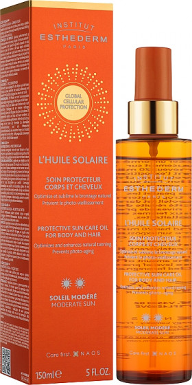 Institut Esthederm Sun Care Oil Body And Hair Care Moderate Sun - Солнцезащитное масло-спрей для тела и волос - 1
