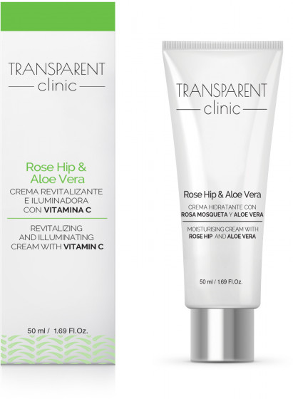 Transparent Clinic Rose Hip & Aloe Vera Cream - Увлажняющий крем для лица с шиповником и алоэ вера - 2