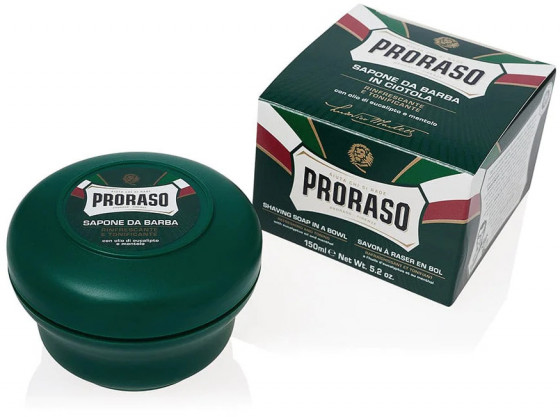 Proraso Green Line Refreshing Shaving Soap - Тонизирующее мыло для бритья с маслом эвкалипта и ментолом - 4