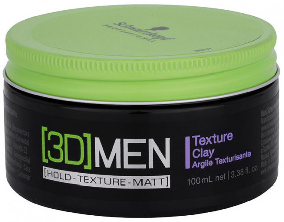 Schwarzkopf Professional 3D Men Texture Clay - Текстурирующая глина для волос