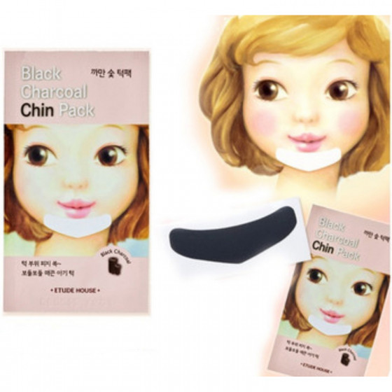 Etude House Black Charcoal Chin Pack - Патчи для подбородка от черных точек - 1