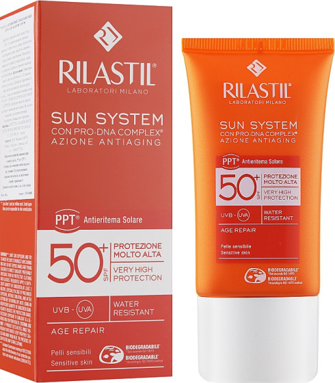 Rilastil Sun System Age Repair Crema Solare Viso SPF50+ - Антивозрастной солнцезащитный крем для лица - 1