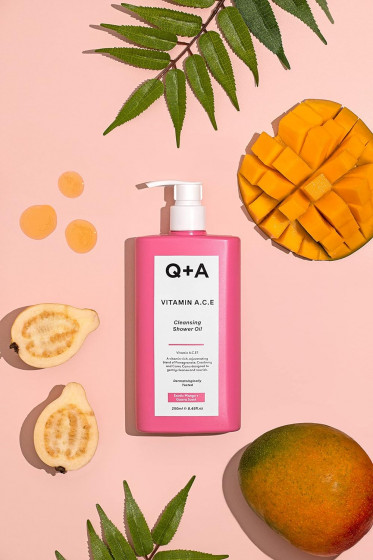 Q+A Vitamin ACE Cleansing Shower Oil - Витаминизированное масло для душа - 4