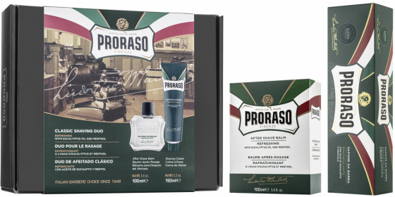 Proraso Green Classic Shaving Duo - Подарочный набор для бритья