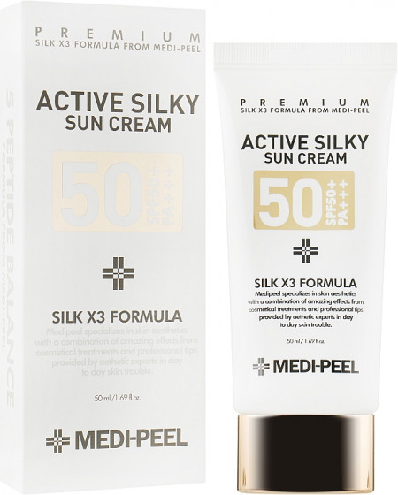 Medi Peel Active Silky Sun Cream SPF50+ /PA+++ - Солнцезащитный крем с пептидным комплексом SPF50+ /PA+++ - 1