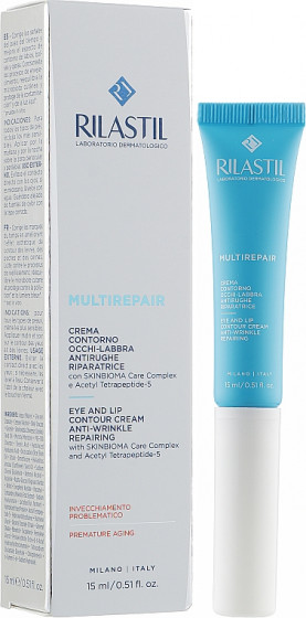 Rilastil Multirepair Eye And Lip Contour Cream - Антивозрастной восстанавливающий крем для губ и зоны вокруг глаз - 1