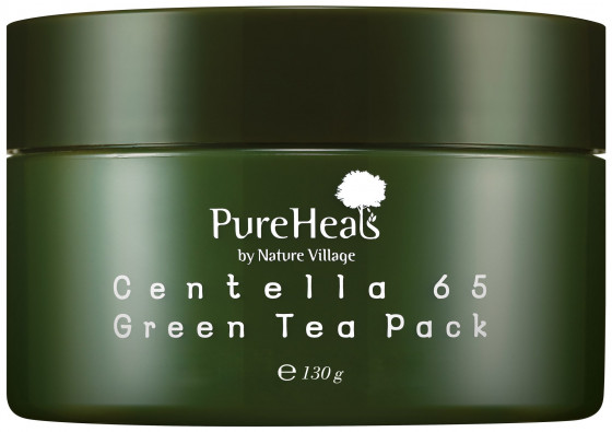 PureHeal's Centella 65 Green Tea Pack - Восстанавливающая маска с экстрактами центеллы и зеленого чая