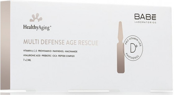 Babe Laboratorios Healthy Aging Multi Defense Age Rescue - Мультизащитные ампулы – витаминный концентрат с интенсивным омолаживающим эффектом