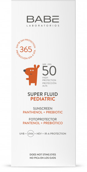 Babe Laboratorios Pediatric Super Fluid SPF50 - Детский солнцезащитный супер флюид с пантенолом и пребиотиком - 1