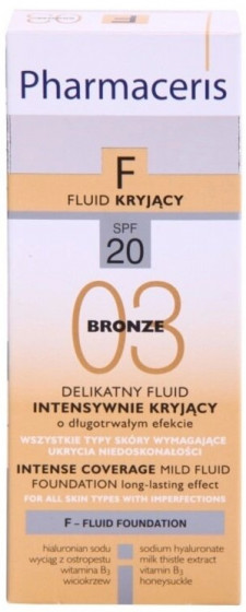 Pharmaceris F Intense Coverage Mild Fluid Foundation SPF20 - Деликатный тональный крем - 1